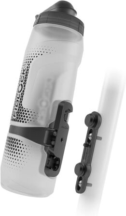Велосипедна пляшка Fidlock Twist прозора чорна 600/800 мл з кріпленням Bike Base