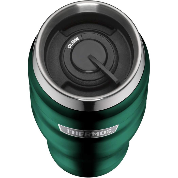 Термокружка THERMOS Stainless King 470 мл, зелена, для кави і чаю, нержавіюча сталь, ізоляційна, герметична, зберігає тепло 7 годин, холод 18 годин, BPA Free, підходить для посудомийної машини