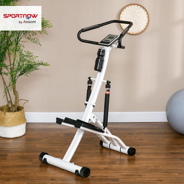 Сходи-степер SPORTNOW для дому, складаний з LCD-екраном, датчиком пульсу, 12 рівнів опору, компактний вертикальний клімбер для кардіотренувань та загальної фізичної підготовки