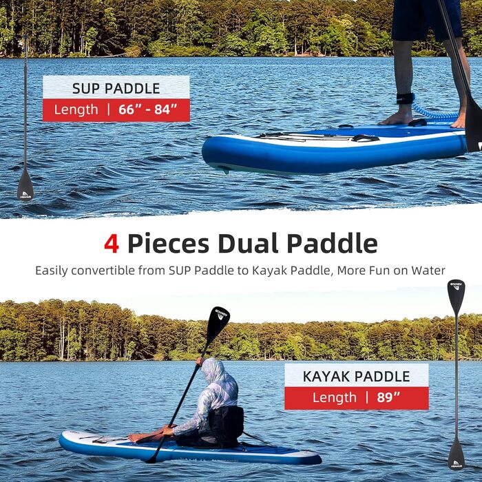 Надувна SUP-дошка Abahub 320x78x15 см з алюмінієвим веслом, сидінням для каяка, для сапбордингу, каякінгу, каное, риболовлі, синя/зелена/помаранчева/червона