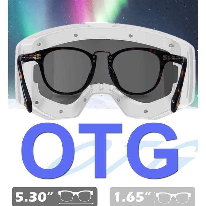 Набір лижних масок EXP VISION для дорослих і дітей, антифог, 100% UV захист, OTG, для сноуборду та лиж, зелена