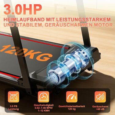 Бігова доріжка Walking Pad для дому та офісу, 1-12 км/год, кут нахилу 9%, 3 к.с., LED-дисплей, амортизація, до 120 кг