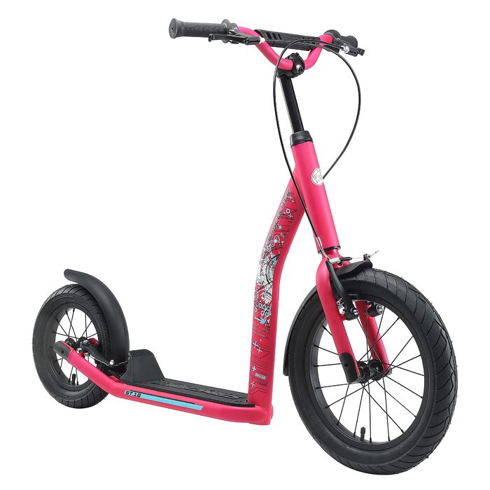 Самокат дитячий STAR SCOOTER City Kick Scooter 16 дюймів, рожевий, з повітряними колесами, регульована висота, для дітей від 8 років