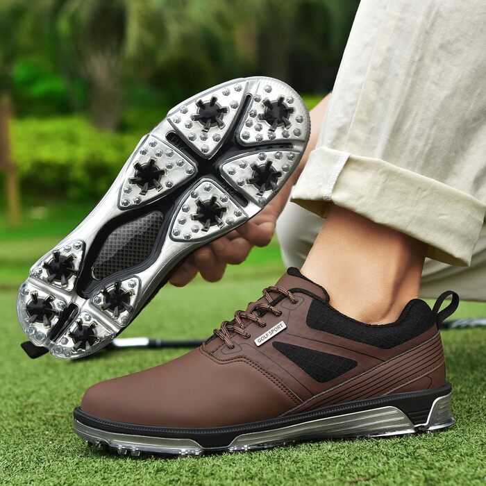 Гольф-взуття чоловіче ULTIANT, водонепроникне, дихаюче, для тренувань, коричневе, 45 EU