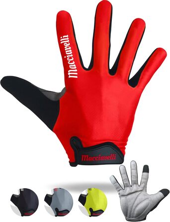 Велосипедні рукавички MACCIAVEI для чоловіків та жінок - MTB рукавички - унісекс, сенсорні, червоні, XL