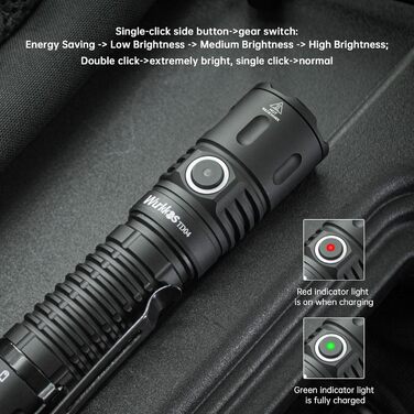 Тактичний ліхтарик Wurkkos TD04 3000 Люмен: LED, перезарядна, 8 режимів, IP68, водонепроникний, для активностей на відкритому повітрі та в приміщенні