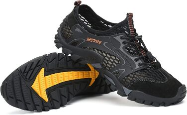 Чоловічі спортивні сандалії FLARUT для літа, трекінгу та хайкінгу. Легкі, дихаючі, з сітчатим верхом. Ідеально для туризму, бігу та скелелазіння. Розмір 44 EU, чорний колір.