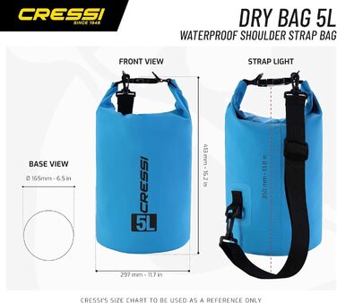 Сумка Cressi Premium Waterproof для дорослих (Чорний, 15 LT, без блискавки)