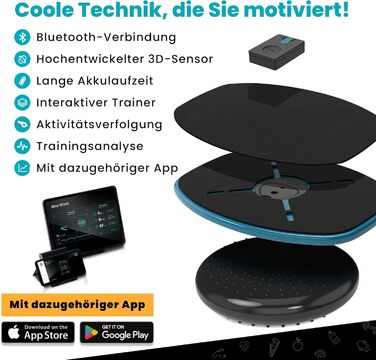 GoBalance Board App - Балансборд з Bluetooth сенсором, 12 ігор для тренувань, розваг та фітнесу. Зміцнює координацію та силу для підлітків та дорослих. GoBalance Sport-Play