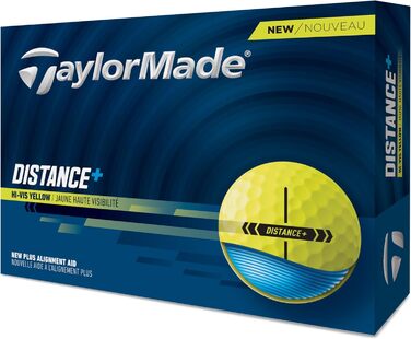 Гольф-м'ячі TaylorMade Distance+ 2025 білі (жовті), універсальний розмір