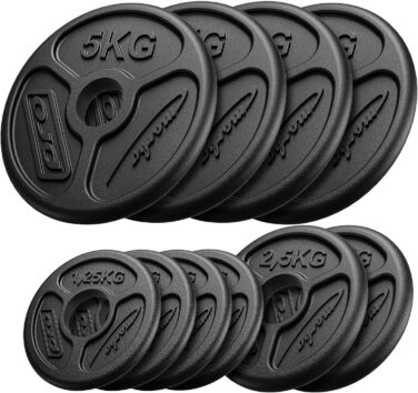 Комплект млинців для штанги Marbo Sport Olympia з чавуну, Ø51 мм, 2×25 кг