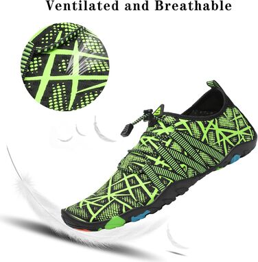 Чоботи для плавання та відпочинку на пляжі, Sagaro, для жінок, чоловіків, дітей, розмір 35-48, зелені смужки