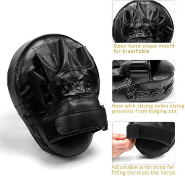 Боксерські рукавички-накладки Valleycomfy Pratzen для чоловіків. Захист рук для боксу, кікбоксингу, муай-тай, карате, тхеквондо. Білий (Чорний).