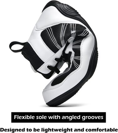 Чоловічі боксерські та борцівські кросівки DimaiGlobal для фітнесу, кікбоксингу, карате, таekwondo, з низькою посадкою, чорно-білі, 46 EU