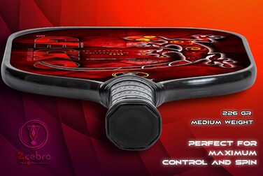 Плекачка для піклболу ZGECKO (Блакитна): Композитна, легка, з серцем з бджолиного дерева та поліпропілену