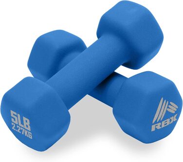 Набір гантелей RBX Weights – неопринові гантелі з нековзною ручкою, силові тренажери для дому та спортзалу, антиковзні, проти скочування