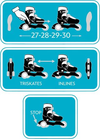Ролики TRISKATES 2-в-1, регульовані, для дітей, SKIDS CONTROL MIXTE 2025, блакитні