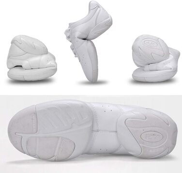 Жіночі дитячі шнуркові кросівки для занять гімнастикою, спортом, аеробікою та танцями, білі, 33.5 EU