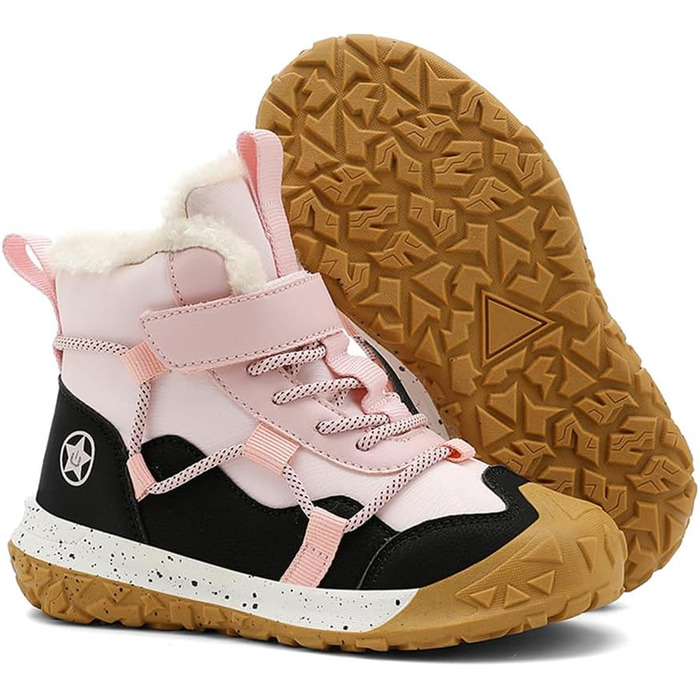 Водонепроникні зимові черевики для дітей: зимові чоботи для дівчаток та хлопчиків, утеплені, для активного відпочинку, неслизькі, снігові черевики, 31 EU, рожеві