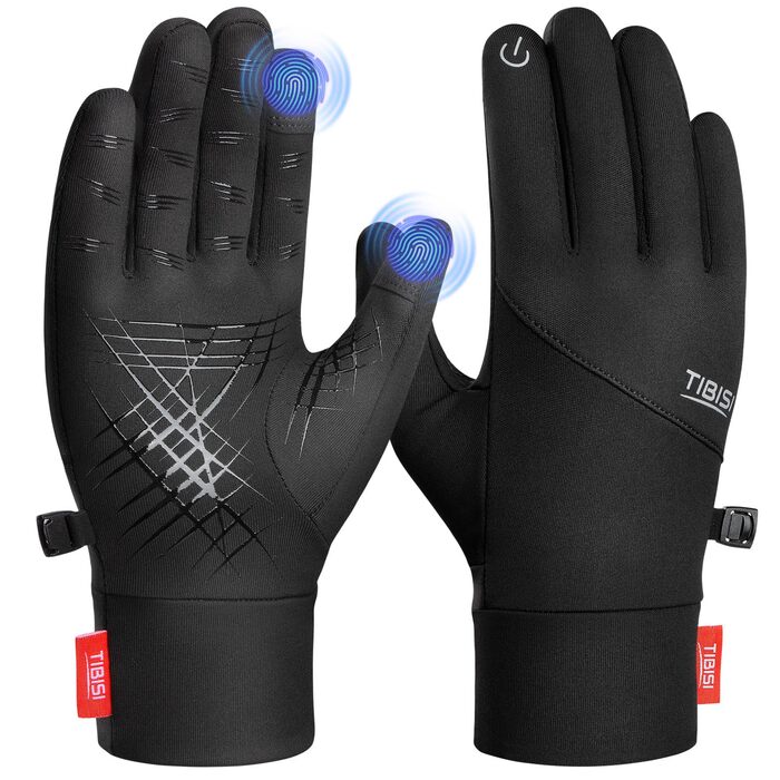 Рукавички термоваріант Ruixue для чоловіків та жінок, чорного кольору (ST-02) - для їзди на велосипеді, спорту, бігу, катання на лижах, піших прогулянок, мотоцикла. Підкладка під рукавички.