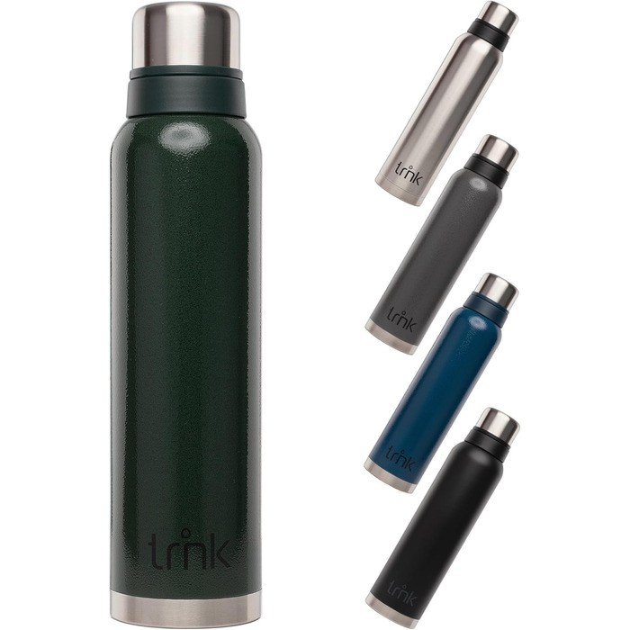 Термос trnk Outdoor polar 2, 1600 мл, нержавіюча сталь, BPA-free, з 2 чашками, зберігає тепло 40 годин, для напоїв, зелений, для туризму, можна мити в посудомийній машині