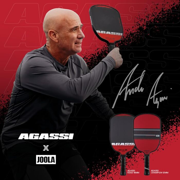 Піклбол ракетка Joola Agassi x Graf з фібергласовою поверхнею, чемпіонська, 12 мм