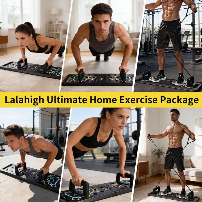 Багатофункціональна дошка для віджимань 24 в 1 з автоматичним лічильником, складаний тренажер для дому та калістеніки, чорний