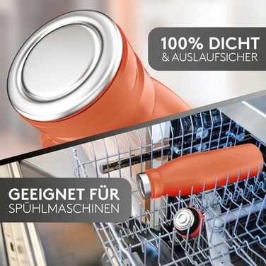 Фляга з нержавіючої сталі 1 літр - Термофляга з подвійним ізолятором, без BPA, для газованої води, миється в посудомийній машині (Коралл)