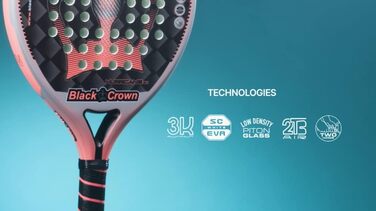 Плечовий ракетка для падел-тенісу Black Crown Hurricane 2.0, карбон, контроль, 355 г, Marrero