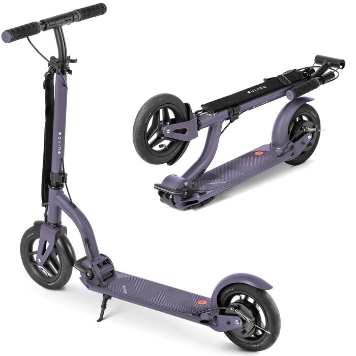 Самокат трюковий Movino Roller Air фіолетовий, складаний, для підлітків та дорослих, з великими пневматичними колесами та регульованим кермом