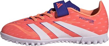 Дитячі футбольні бутси adidas Predator Club Turf для штучного поля, унісекс, розмір 21.5 см, колір: кораловий/білий/оранжевий