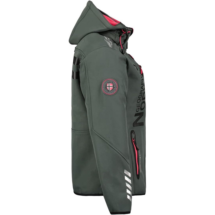 Жіноча куртка-софтшелл Geographical Norway Outdoor: водонепроникна функціональна спортивна куртка для дощу (XXL, темно-сірий з рожевим)