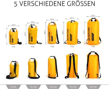 Restube Сумка-мішок Drybag - преміум якість, 30L, жовта | Водонепроникна, для подорожей, активного відпочинку