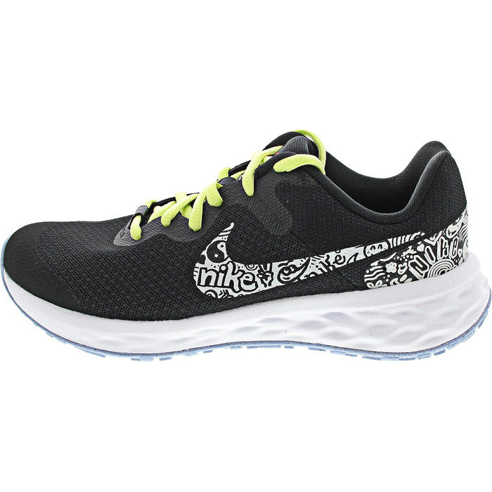 Дитячі кросівки Nike Revolution 6 NN JP, чорні/білі/лимонні, розмір 37.5 EU