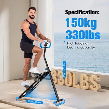 Степпер Stairmaster Pro 2026 для дому та офісу: складаний вертикальний тренажер-імітатор сходинок з регульованим кермом, макс. навантаження 150 кг