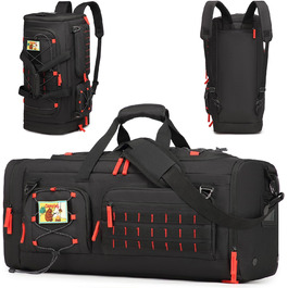 Спортивна сумка 50L для чоловіків 3-в-1 з відділенням для мокрого одягу та взуття, рюкзак, дорожня сумка, валіза ручної поклажі, для тренувань, залу, плавання, подорожей (чорний)