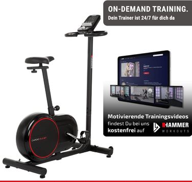 Велотренажер HAMMER Cardio 5.0 з низькою рамою, Bluetooth, 12 програм, сумісний з Kinomap, iConsole+, BitGym, керування через додаток для смартфона/планшета
