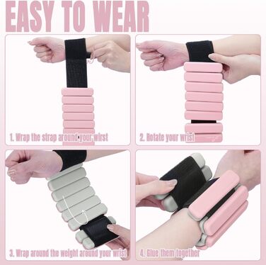 Набір обтяжувачів для ніг Sportneer 2шт (0,5 кг та 1 кг) для йоги, танців, аеробіки (рожевий)