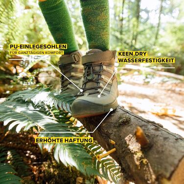 KEEN Hikeport 2 Mid WP - водонепроникні трекінгові черевики для дітей та дорослих (35 EU, Magnet Greener Pastures)