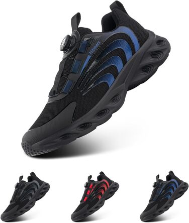 Чоловічі кросівки Hitmars для бігу та занять спортом. Зручні, з повітряною подушкою, антиковзаючі. Розміри EU 39-47. Колір: чорний/синій.