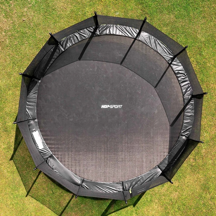 Батут із зовнішньою сіткою Hop-Sport 16ft (488 см), чорно-зелений