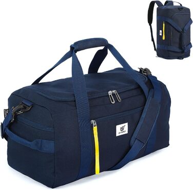 Спортивна сумка SKYSPER 40л з рюкзаком, для залу, подорожей, басейну (Marineblau)