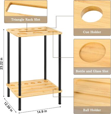 Стійка для більярдних київ на 6 київ Boden, бамбук, натуральний бамбук, для клубу та ігрової кімнати