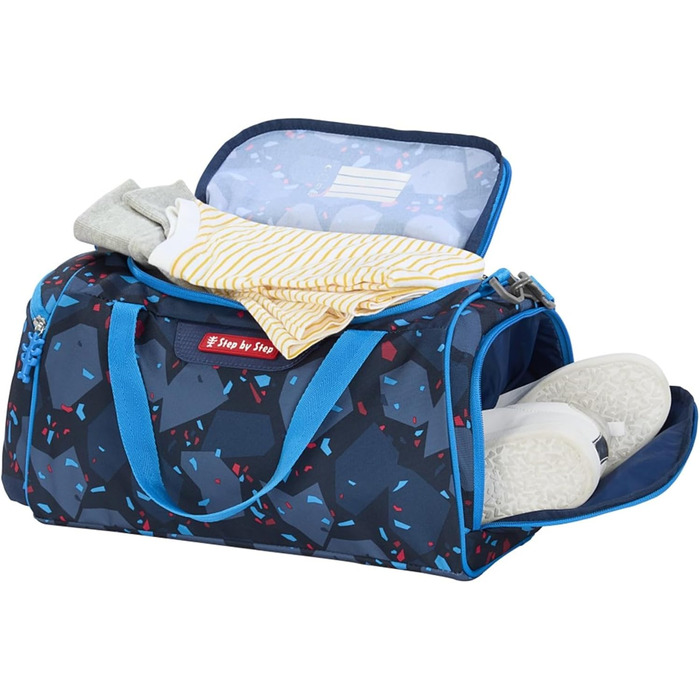 Спортивна сумка Step by Step 'Трактор Фредді', блакитна, 13л, з відділенням для мокрого одягу, регульовані ремені