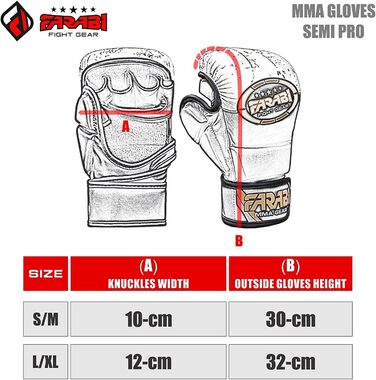 MMA рукавички Farabi Sports з регульованою підтримкою зап'ястя, відкритою долонею, для спарингу, муай-тай, кейдж-файту, для чоловіків і жінок