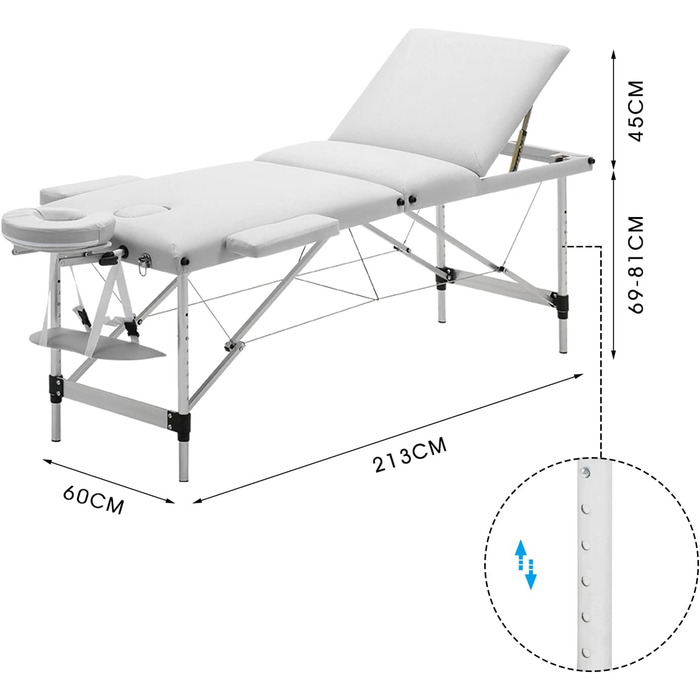 Крісло-масажер Mondeer Mobile, білий, 198x60x81 см