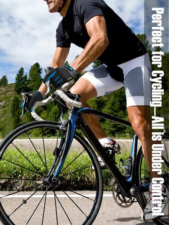 Велосипедні рукавички COFIT з повним пальцем з підтримкою сенсорного екрану для чоловіків та жінок – дихаючі, амортизуючі рукавички для велосипеда з гелевою підкладкою та неслизьким зчепленням для MTB та шосе 7. Повністю пальцеві, світло-блакитні, розмір 