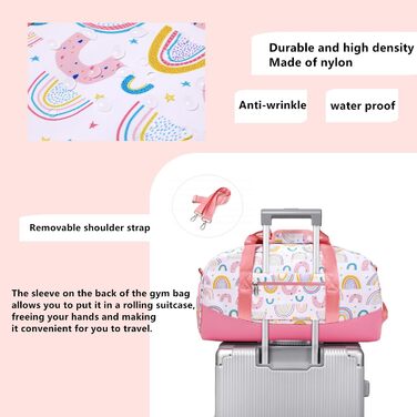 Спортивна сумка Kinder з відділенням для взуття, водонепроникна сумка для плавання (райдужні кольори)