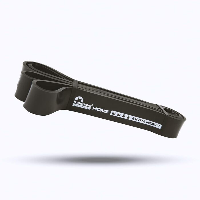 Фітнес-гумка Majestic Sport Home Band, 100% латекс, чорна (Extra Heavy, 16-39 кг)