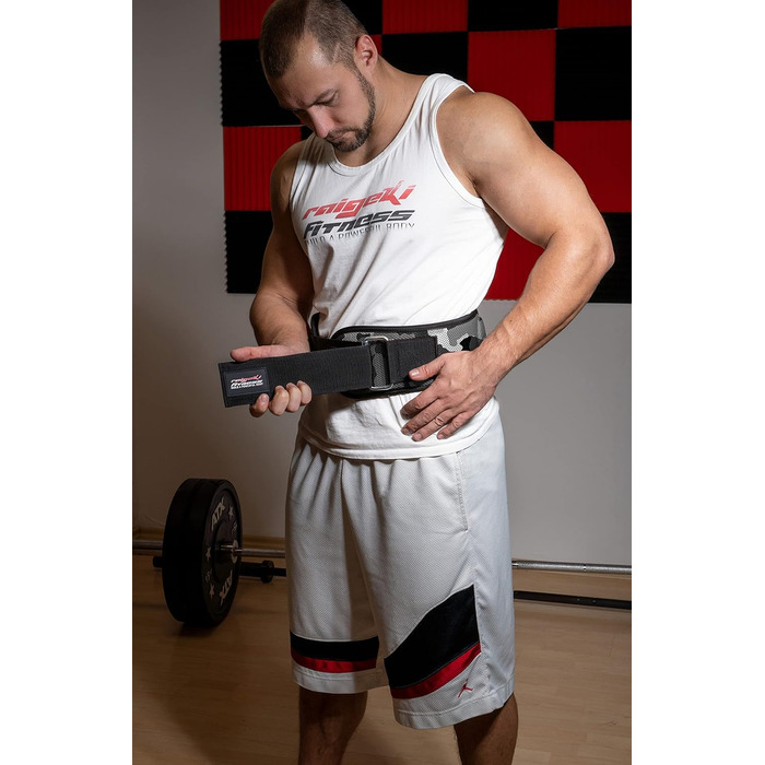 Пояс для важкої атлетики Raigeki Fitness з тренувальними програмами, для бодібілдингу, кросфіту, силових тренувань, чоловічий та жіночий